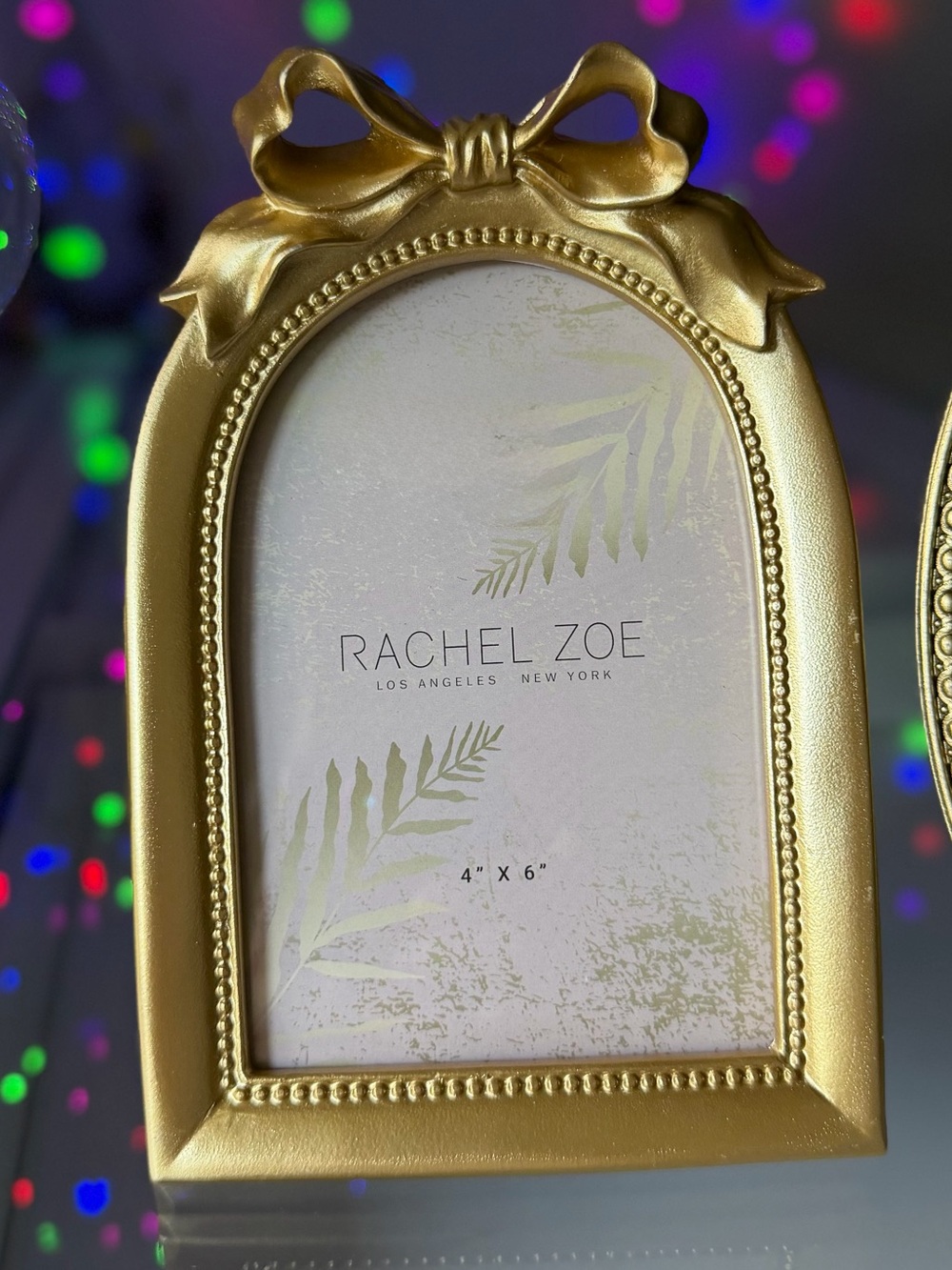 Rachel Zoe ornate gold bow vintage style table top picture photo frame 4x6